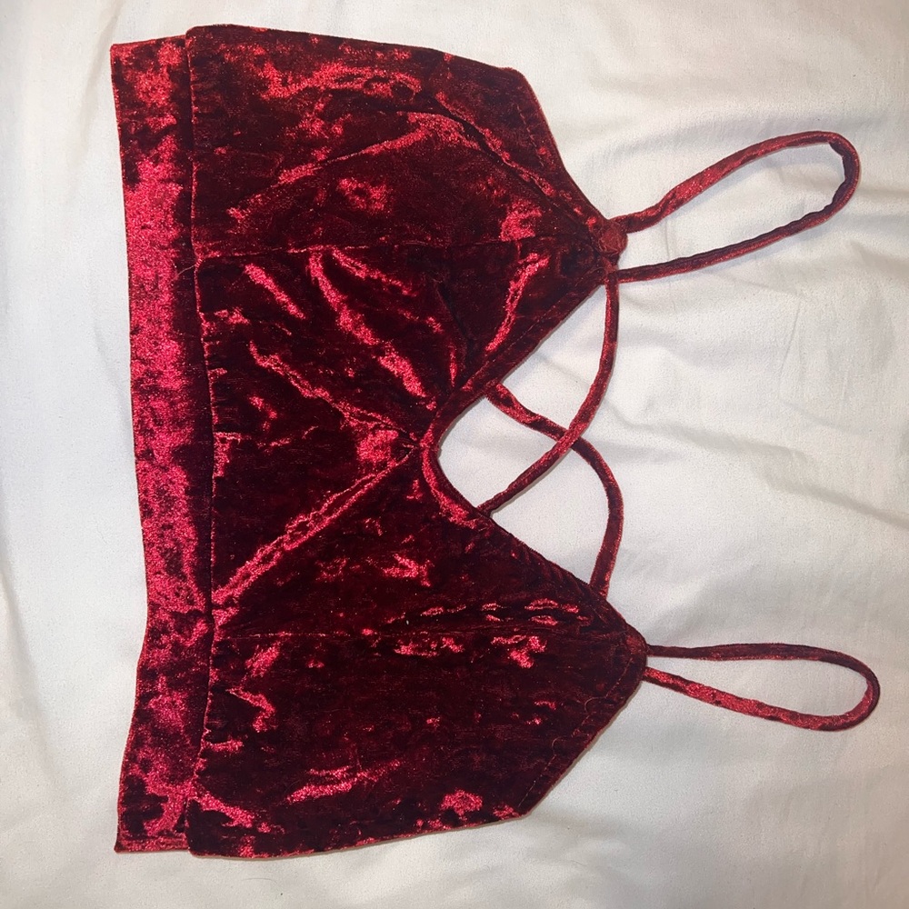 red velvet bra